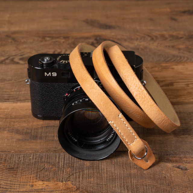 Full Leather Camera Neck Strap 007 (Cura Split Rings)